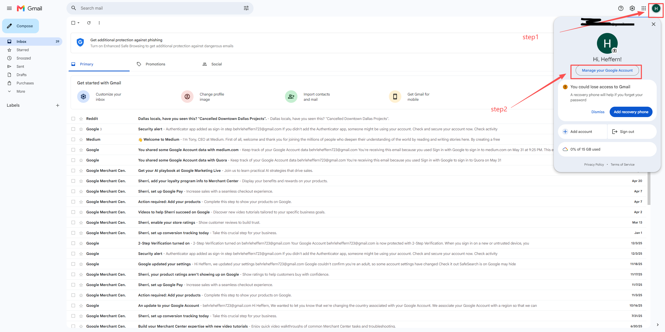 Manage your Google Account